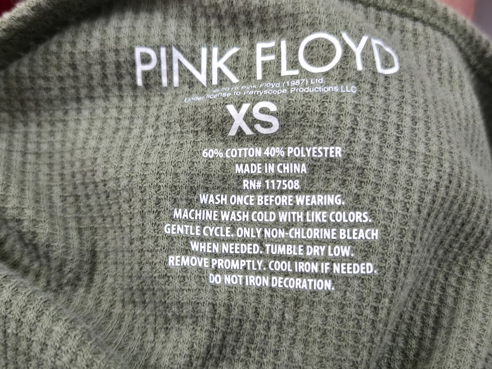 Pink Floyd Womans Top XS Green Cotton The Dark Side Of The Moon Thermal Shirt - Thumbnail 3