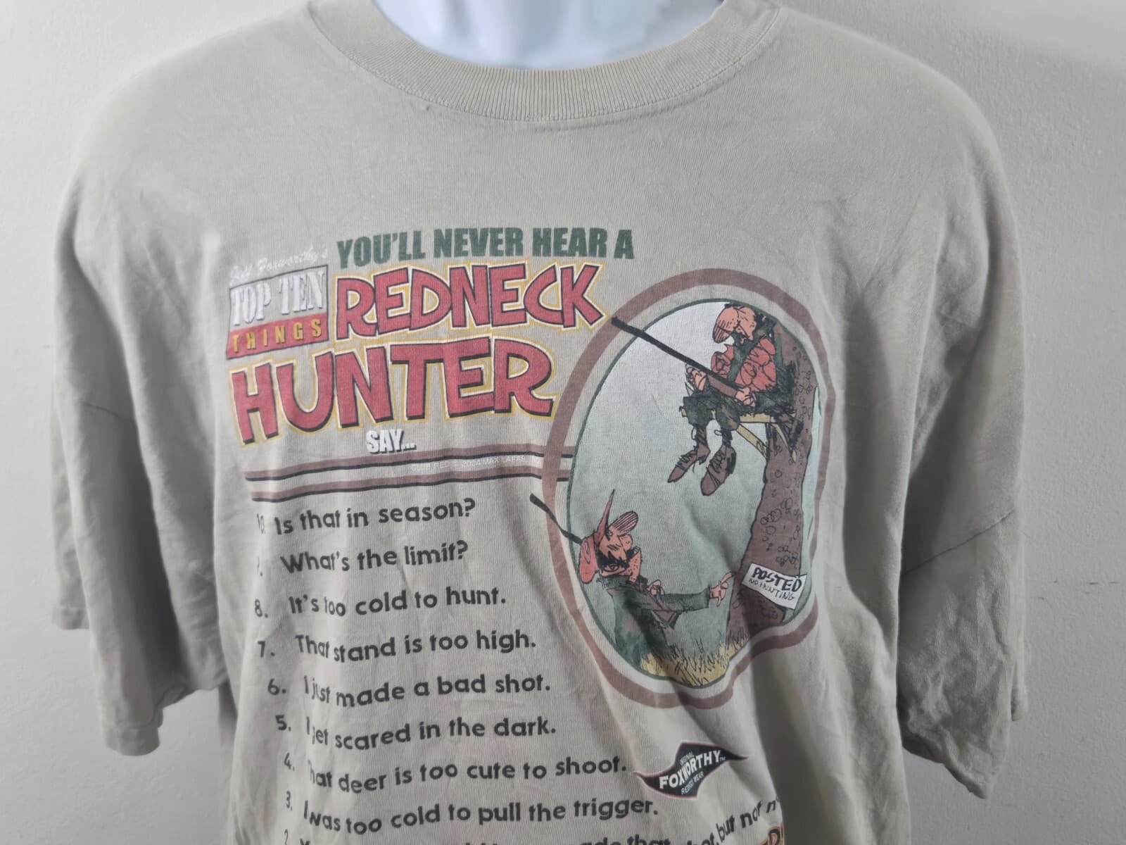 Jeff Foxworthy Top Ten Things You'll Never Hear A Redneck Hunter Say Size XXL