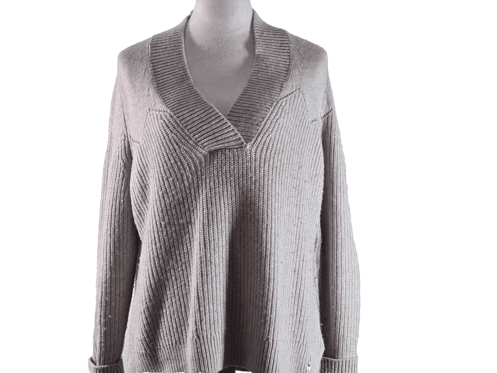 Woolrich Women's Sweater V-Neck Size Large Beige Wool Blend Vintage