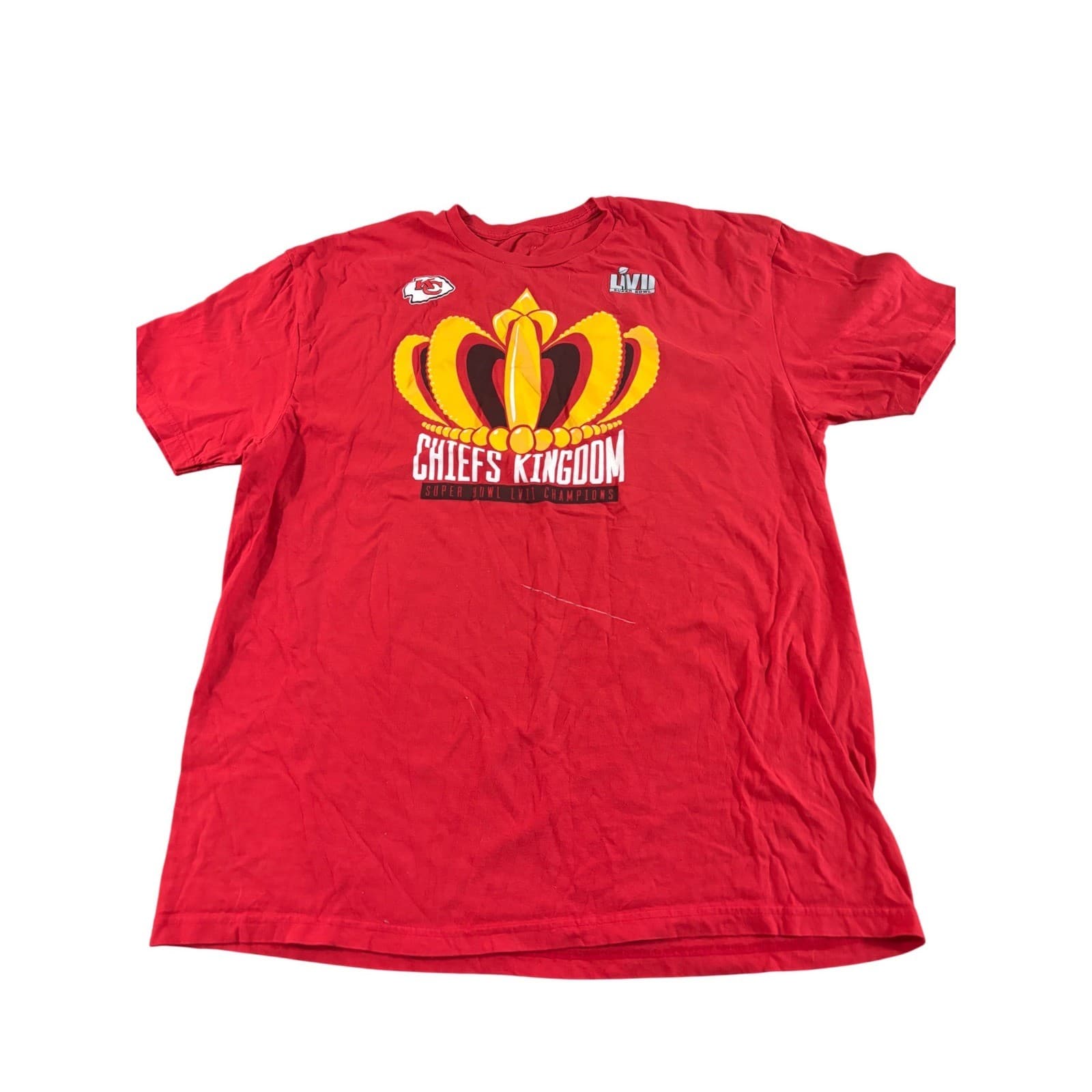 Kansas City Chiefs Super Bowl LVII Champions T-Shirt Red Chiefs Kingdom Mens XL