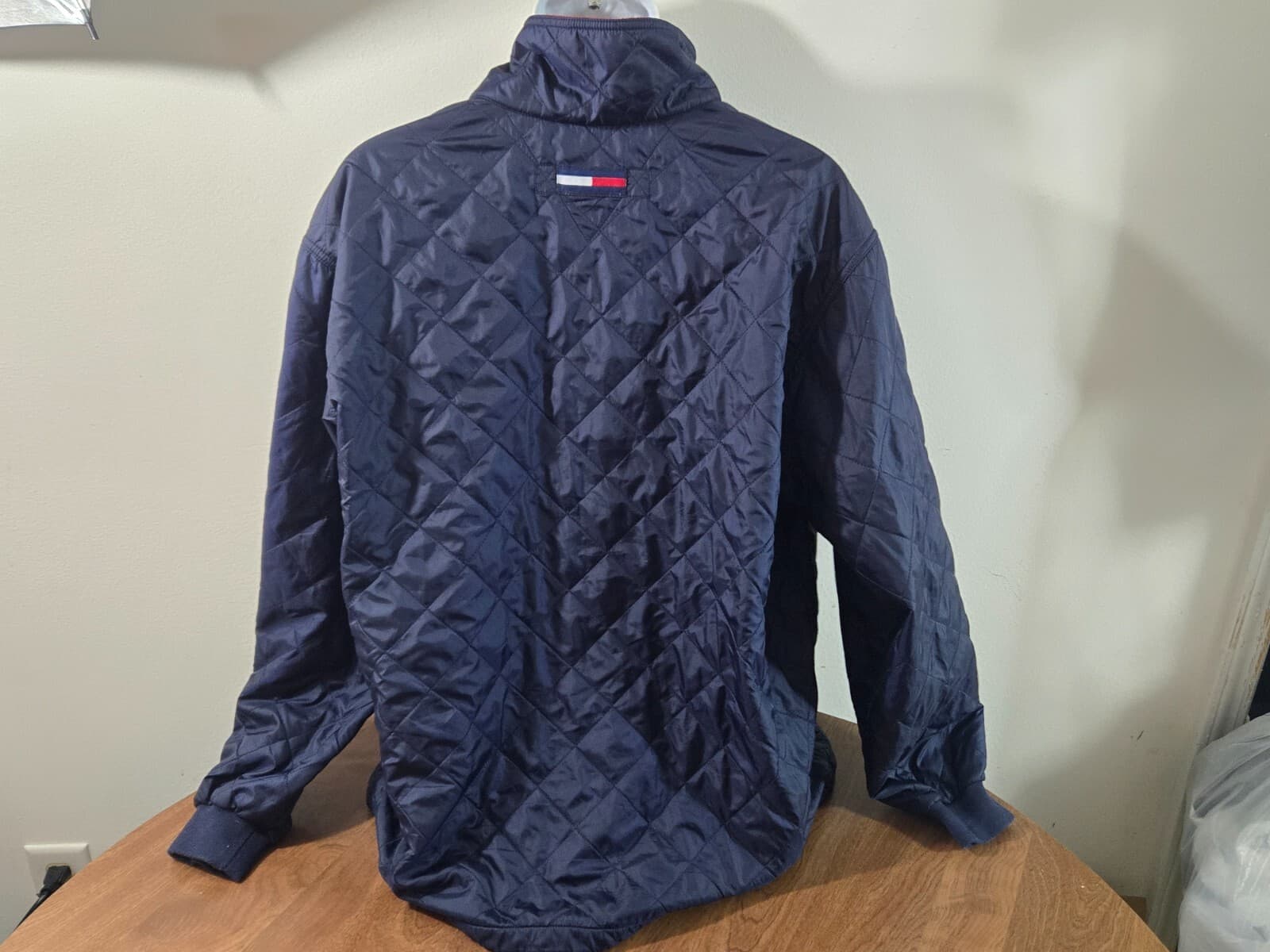 Tommy Hilfiger Quilted 1/4 Zip Jacket Fleeced Lined Size Large Pockets - Thumbnail 7