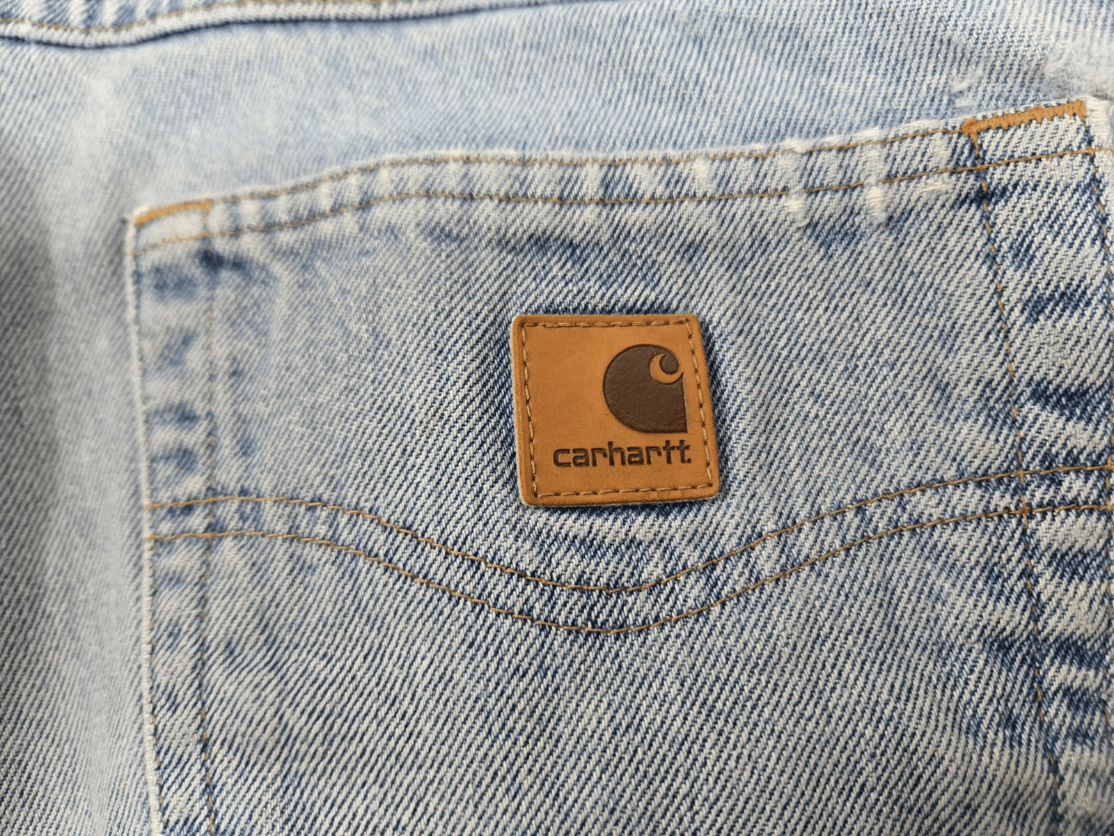 Carhartt Jeans Mens 40x32 Relaxed Fit Blue Denim Cotton Work Distressed - Thumbnail 13