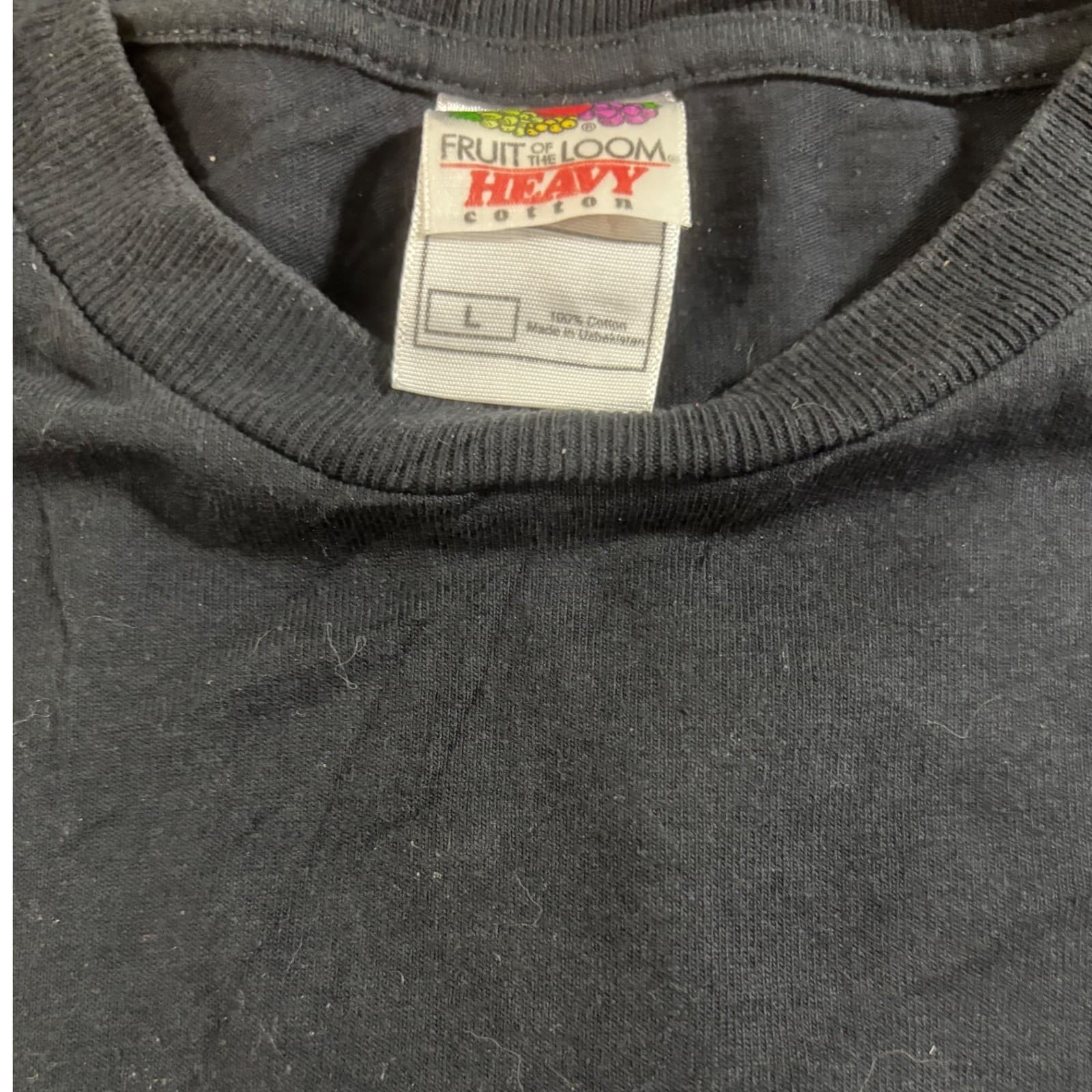 Fruit of the Loom Tough Chit Biker Graphic T-Shirt Mens Large Black Cotton Tee - Thumbnail 3