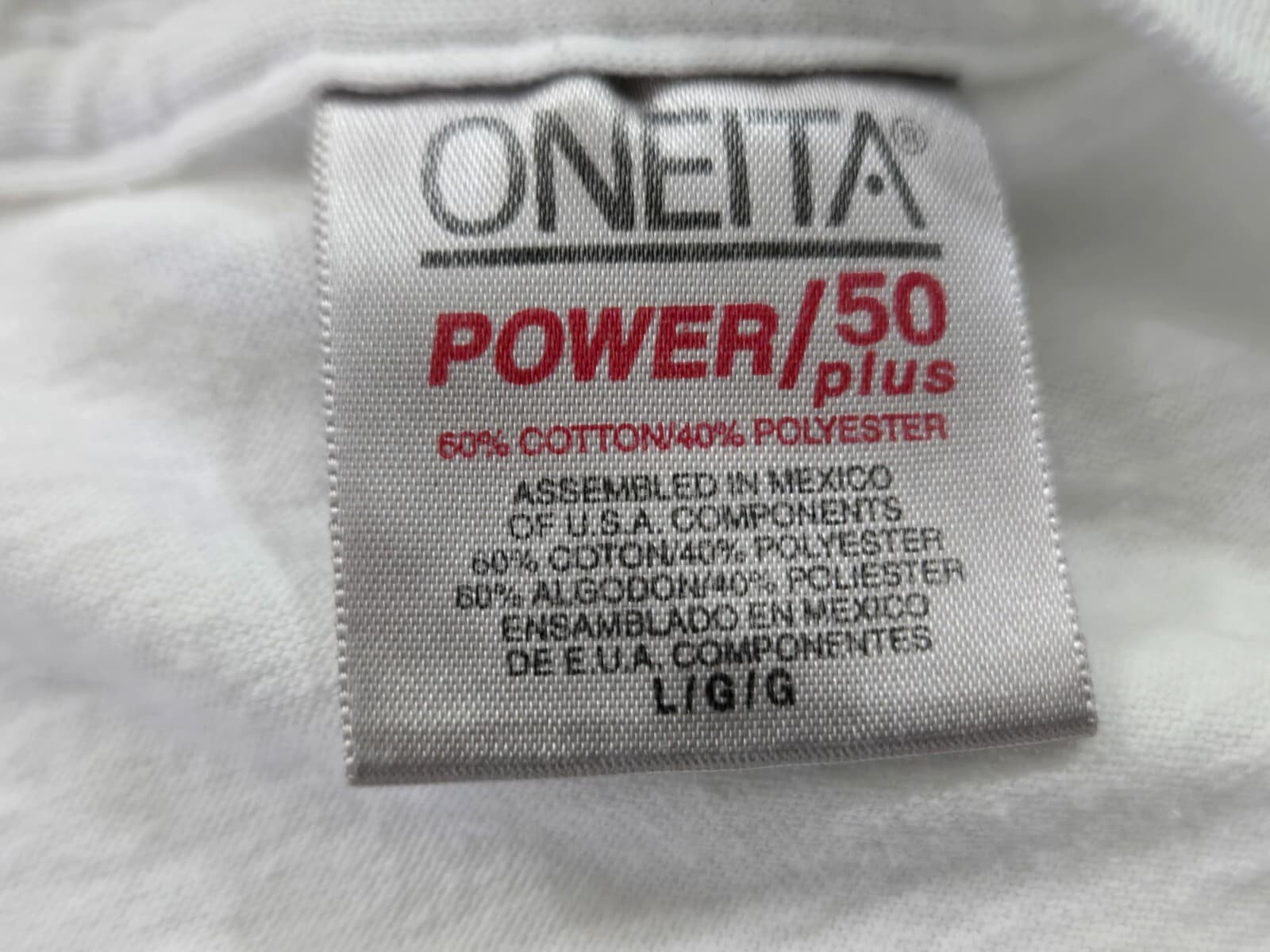 90s Abstract Art The Alamo T Shirt Oneita Power 50 Plus White L Single Stitch - Thumbnail 4