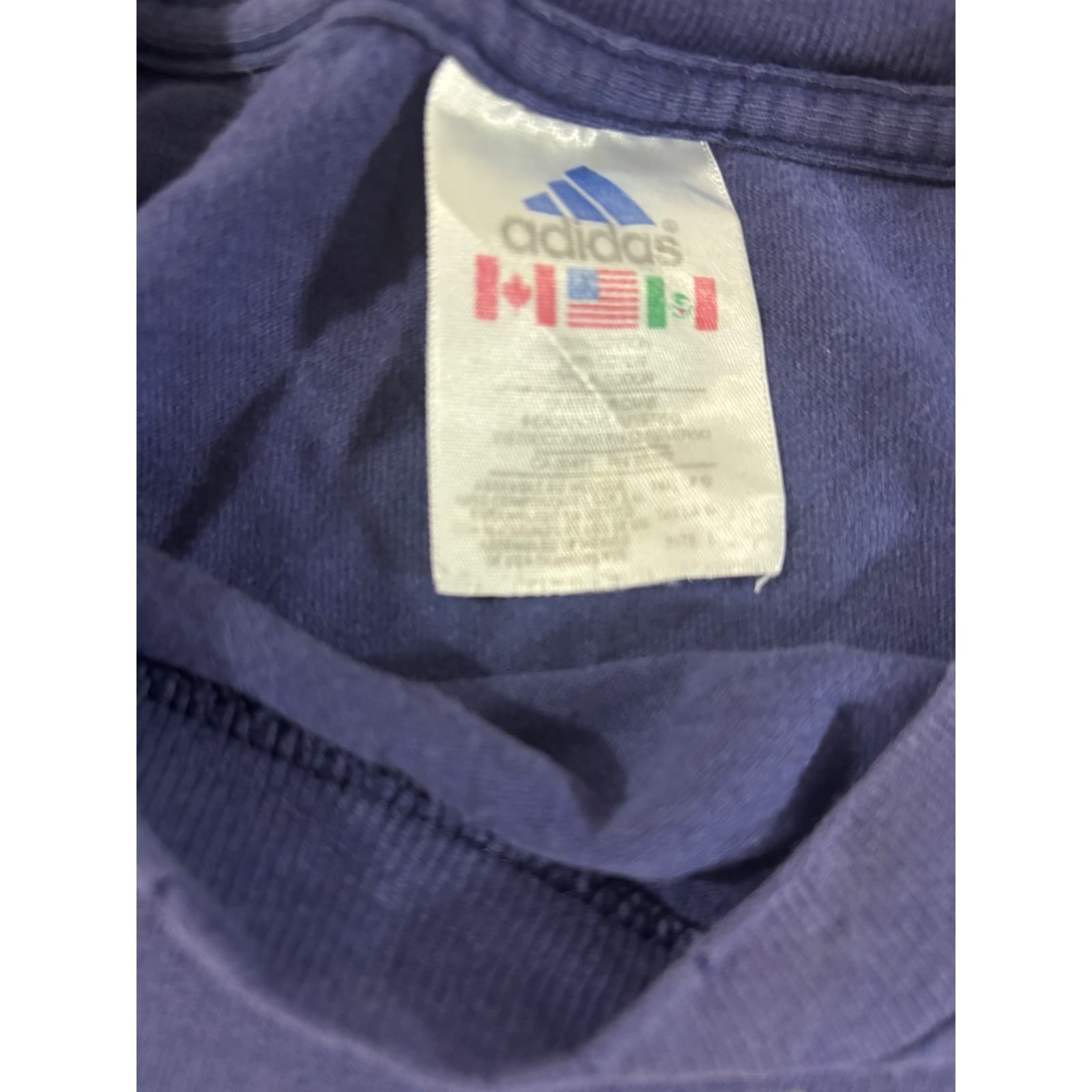Vintage Adidas T Shirt Mens Large Blue Distressed Logo Graphic Tee 90s USA Tag - Thumbnail 3