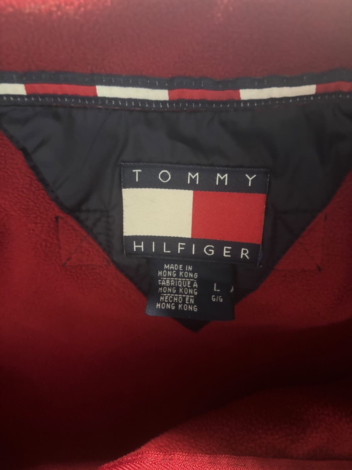 Tommy Hilfiger Quilted 1/4 Zip Jacket Fleeced Lined Size Large Pockets - Thumbnail 8
