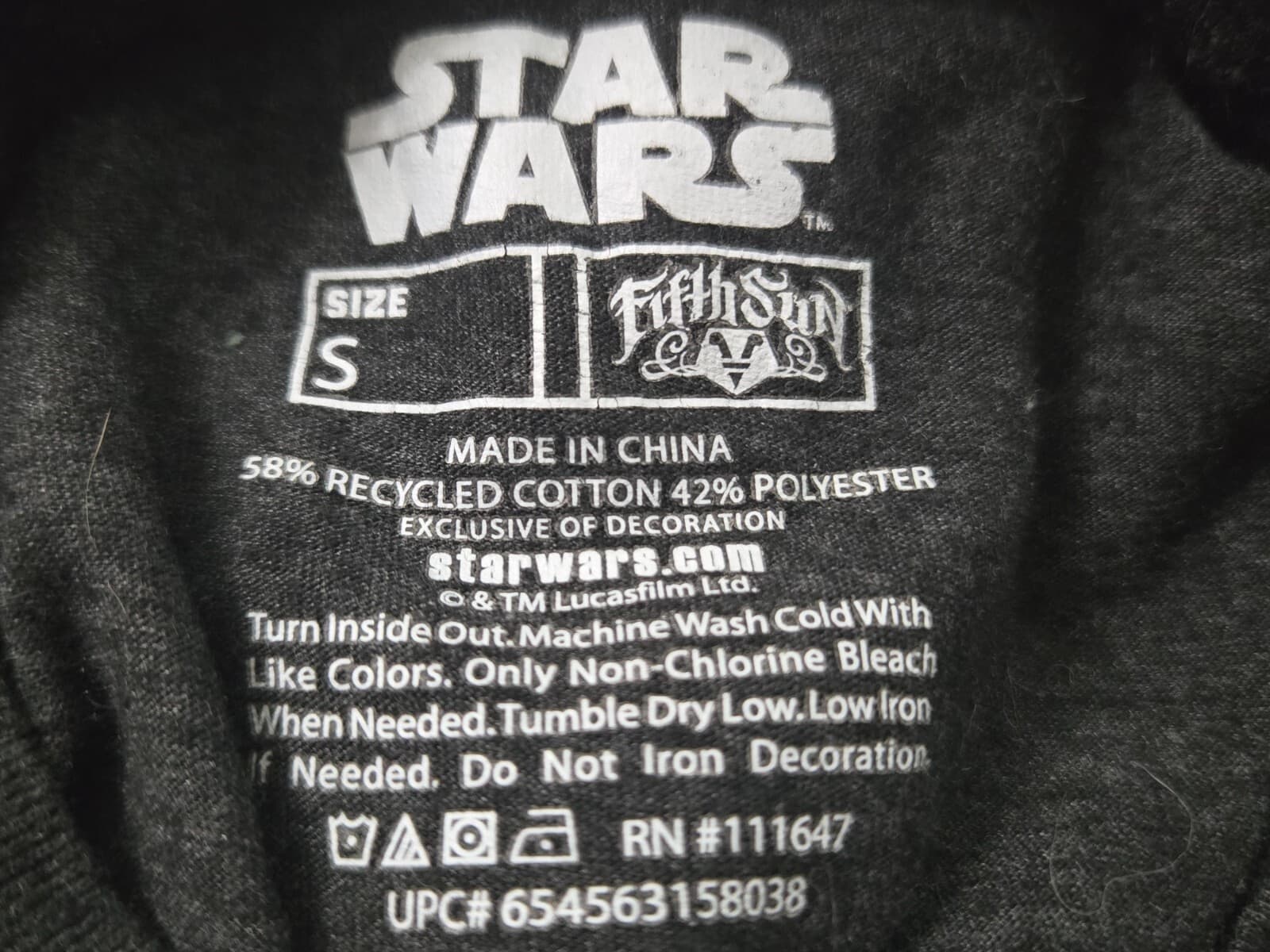 Disney Star Wars Darth Vader Men's Tee Shirt Top Size S - Thumbnail 3