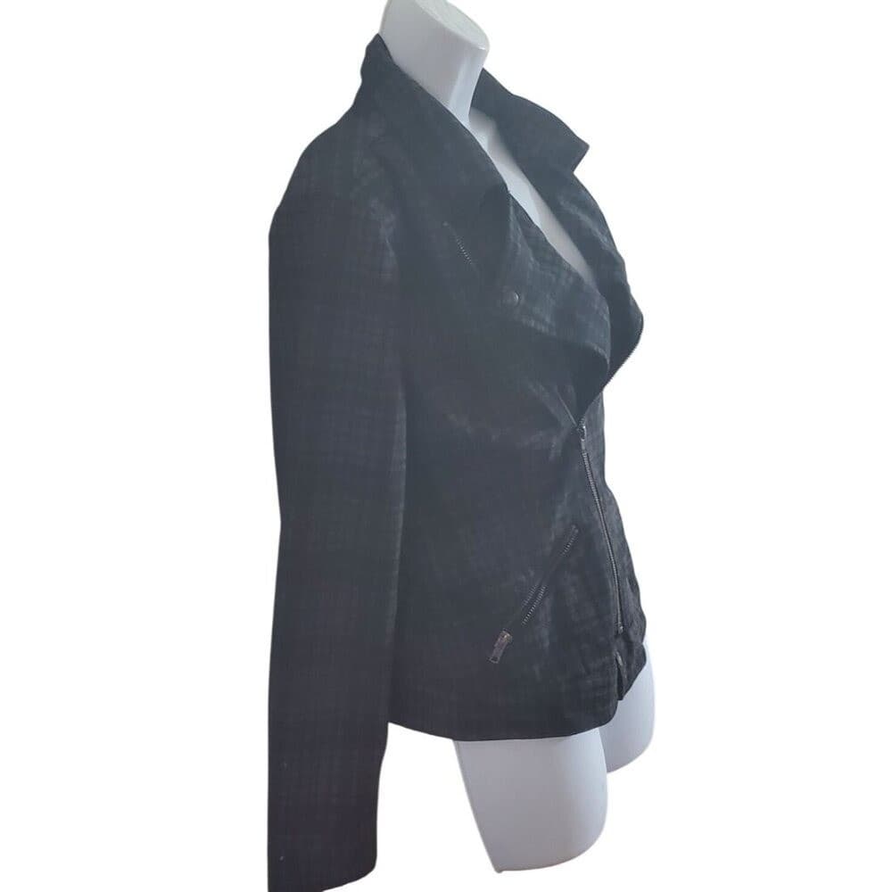 Liverpool Jeans Co Plaid Zip-Up Jacket With Asymmetrical Zipper For Women - Thumbnail 8