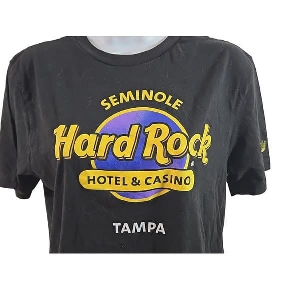 Hard Rock Hotel Casino Tampa Florida Black TShirt Mens Size Medium Cotton
