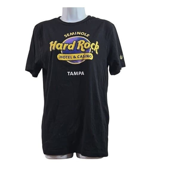 Hard Rock Hotel Casino Tampa Florida Black TShirt Mens Size Medium Cotton - Thumbnail 2