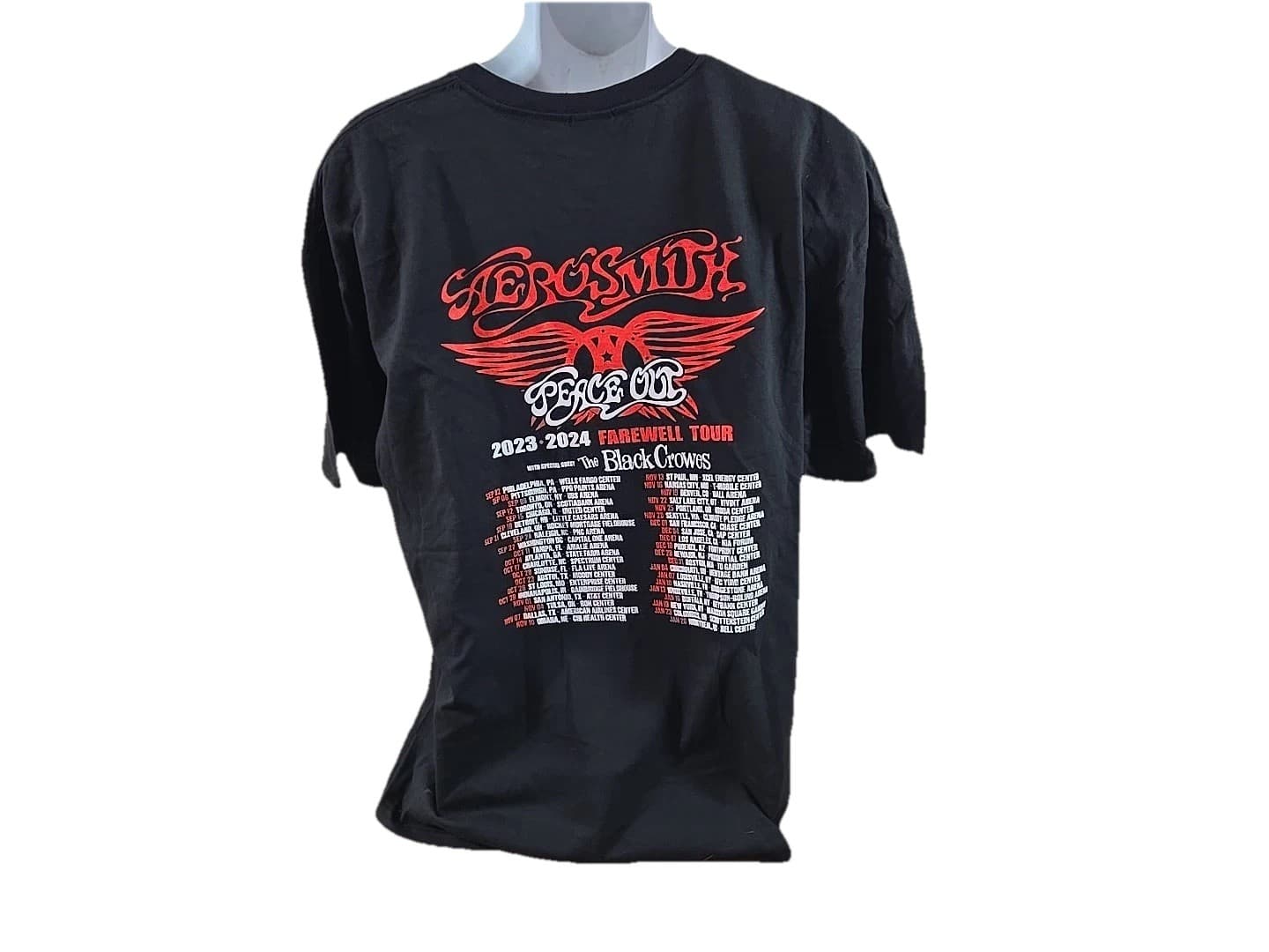 Aerosmith Peace Out Farewell Tour 2025 Shirt Delta Pro Weight Size XXL Black - Thumbnail 3