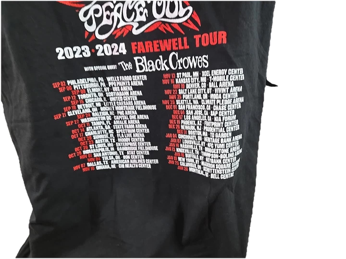 Aerosmith Peace Out Farewell Tour 2025 Shirt Delta Pro Weight Size XXL Black - Thumbnail 4