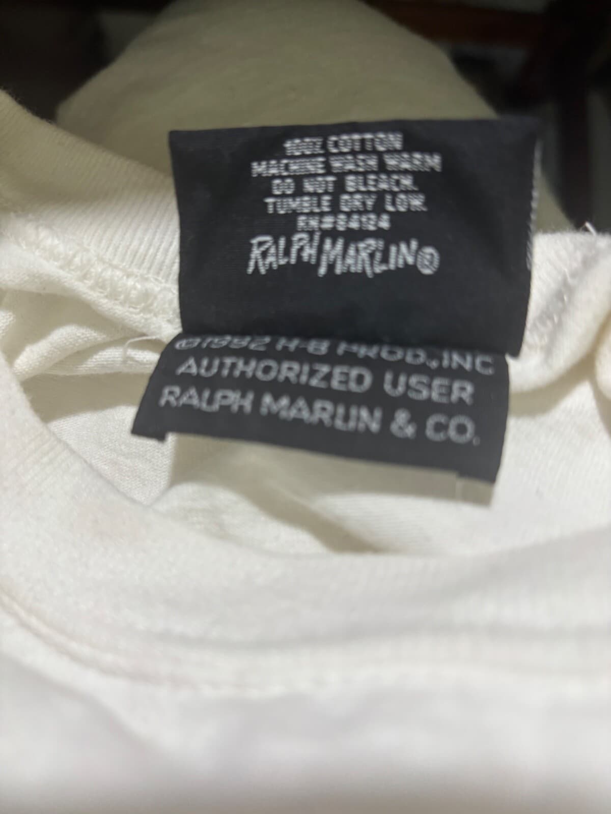 Marlin Tease Yogi Bear Tee Shirt White Size L Vintage 1992 Turn Up Sleeves - Thumbnail 6