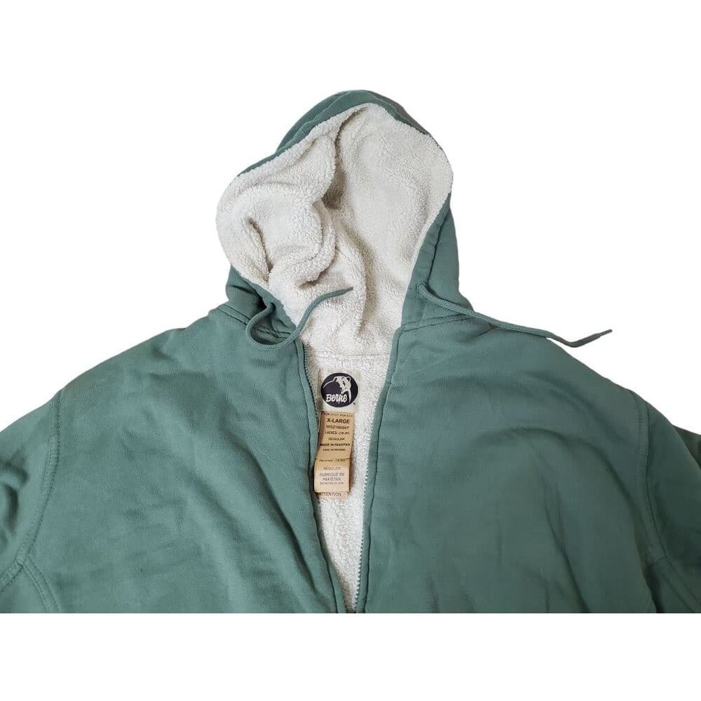 Berne Ladies X-Large Green Sherpa-Lined Zip-Up Hoodie - Thumbnail 2
