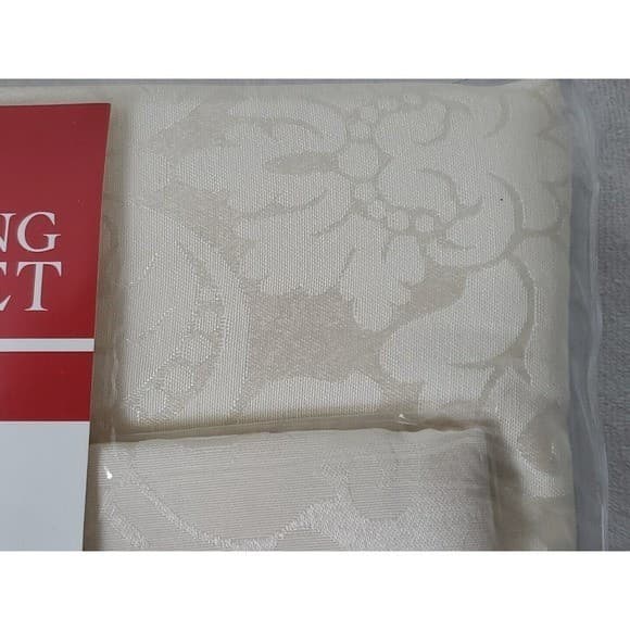 Town & Country Everything Table Set Ivory Floral 60"x102" Oblong 8 Napkins - Thumbnail 4