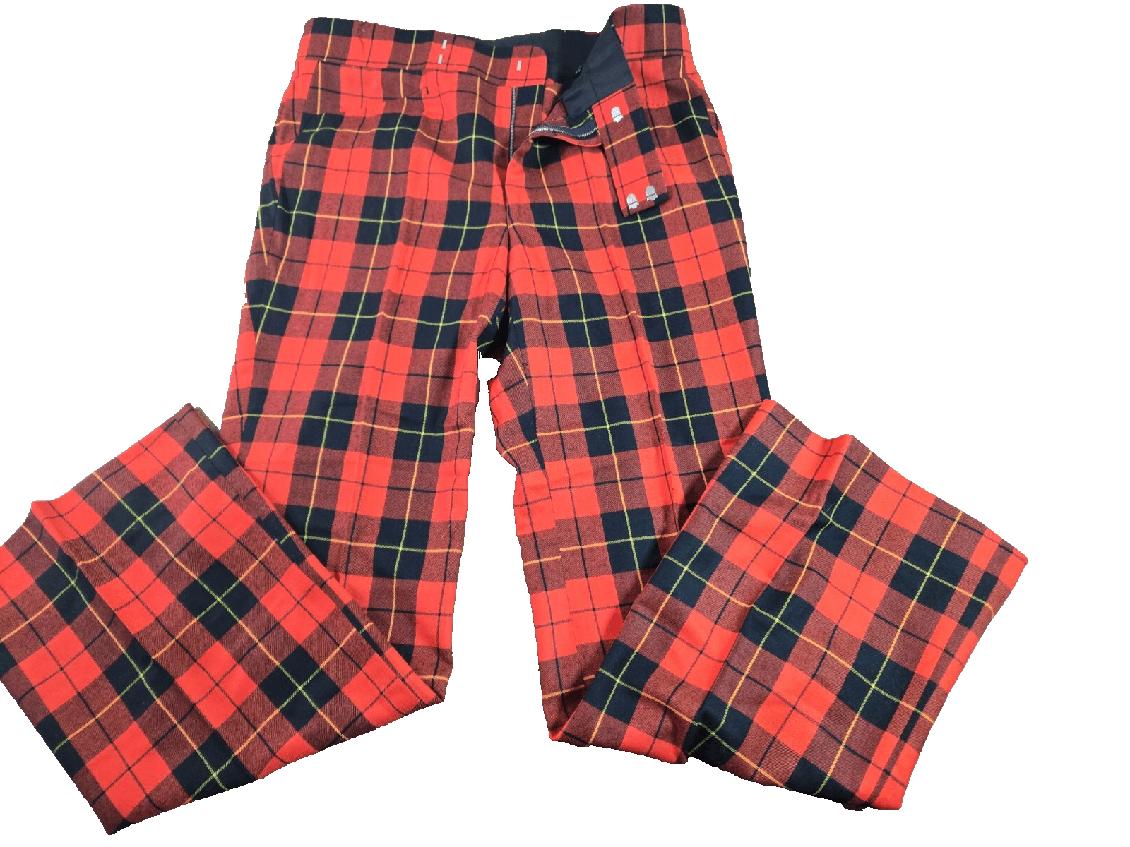 Varela Tartan Plaid Red Vintage Styled In California Flare Men’s Vintage 36 X 32