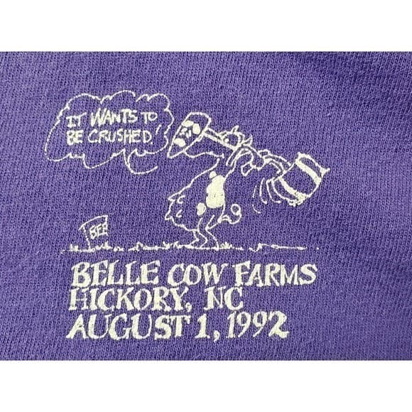 Smashed Beer Can Festival Vintage Tee Shirt Single Stitch - Thumbnail 6