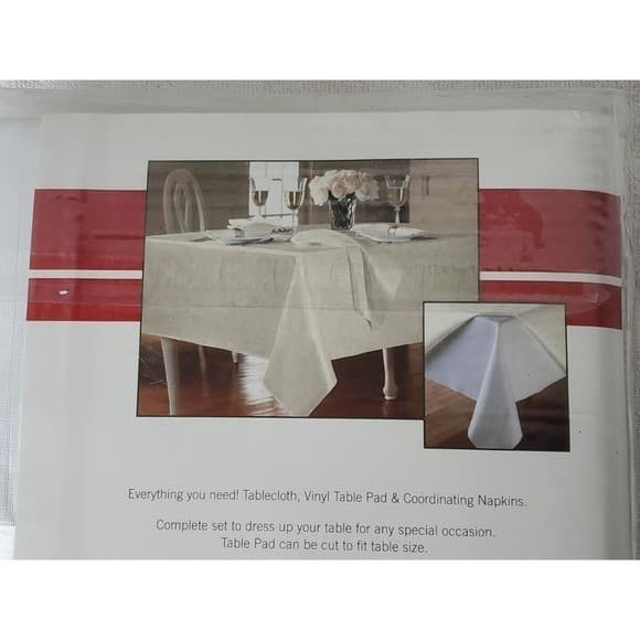 Town & Country Everything Table Set Ivory Floral 60"x102" Oblong 8 Napkins - Thumbnail 6