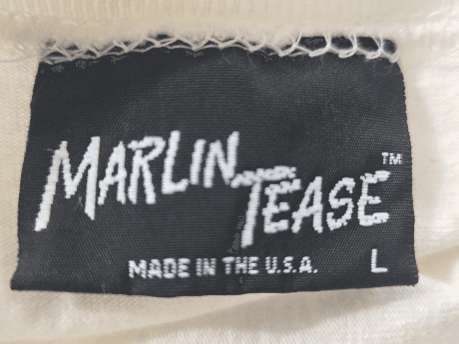 Marlin Tease Yogi Bear Tee Shirt White Size L Vintage 1992 Turn Up Sleeves - Thumbnail 2