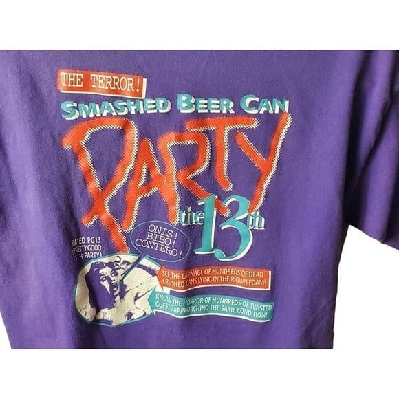 Smashed Beer Can Festival Vintage Tee Shirt Single Stitch