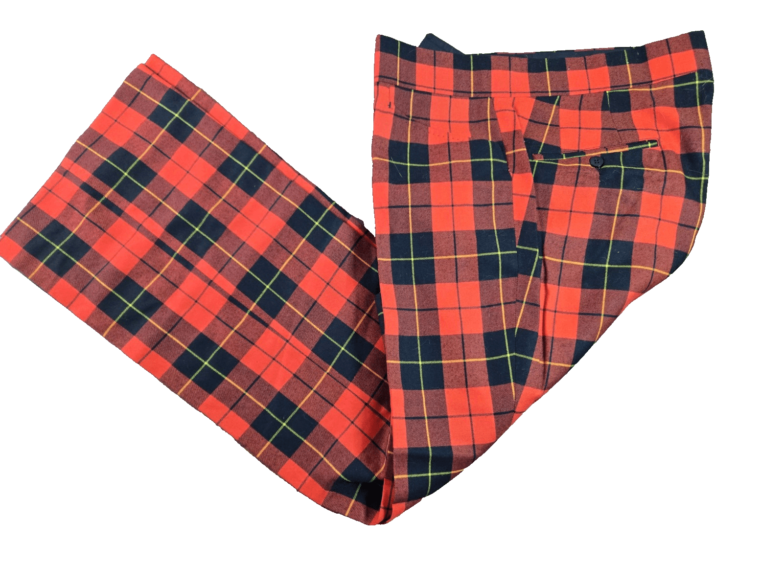 Varela Tartan Plaid Red Vintage Styled In California Flare Men’s Vintage 36 X 32 - Thumbnail 9
