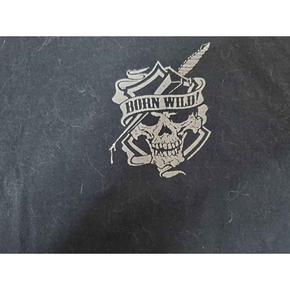 Vintage "Born Wild" Graphic Black T-Shirt With Eagle & "Spirit Of America" Desig - Thumbnail 3