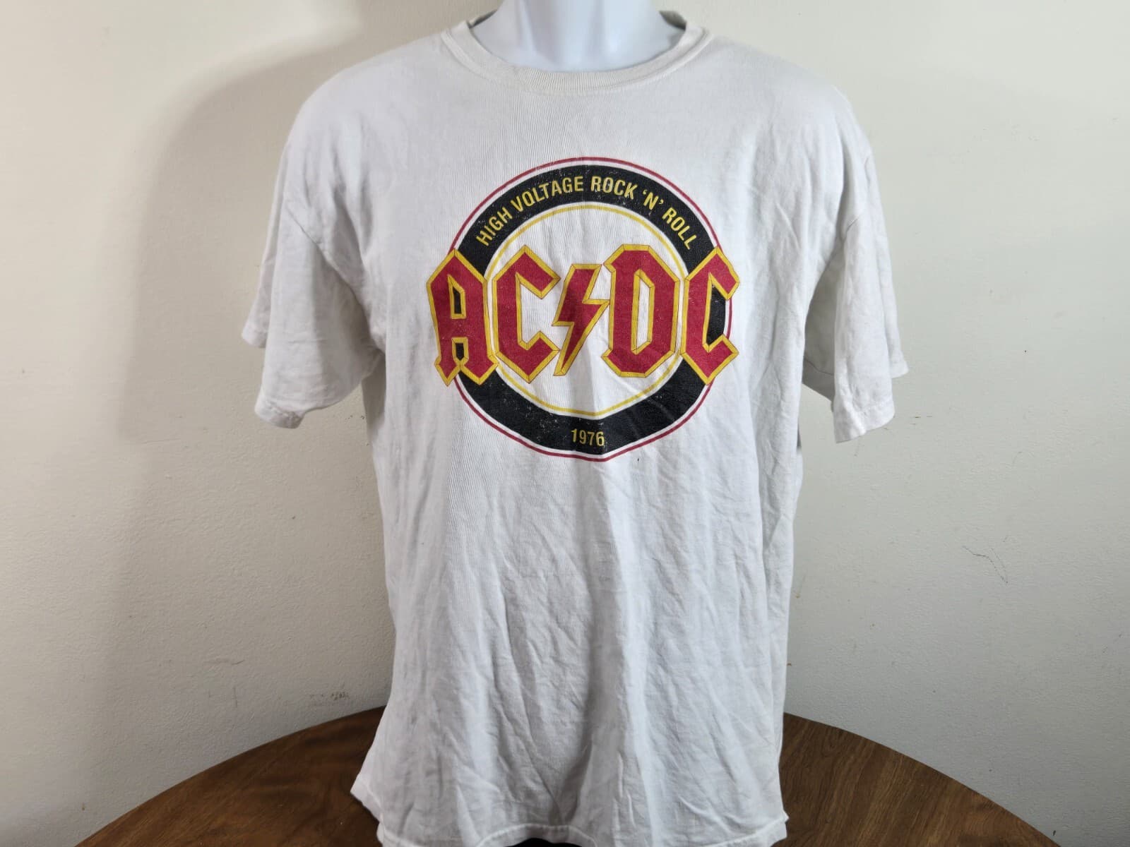 Black & White Cut Tag AC/DC High Voltage 1976 Tee Shirt