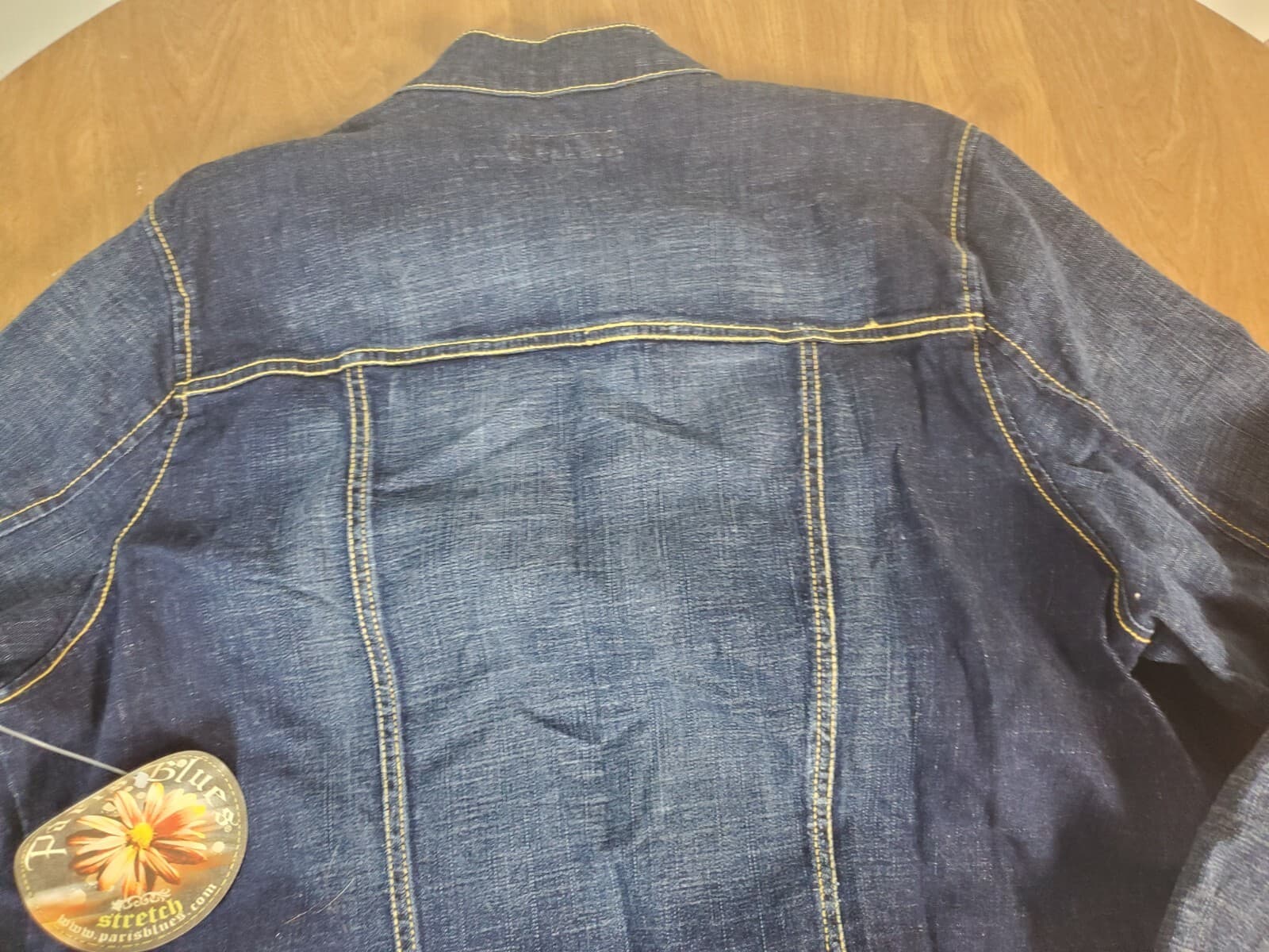 Paris Blues Womens Size 3 Dark Wash Denim Jacket Tagged Torrid Gold Stitching - Thumbnail 8
