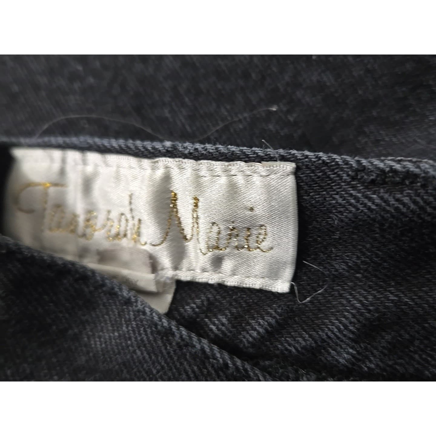 Tamorah Marie Black Wash Denim Jeans Custom Patchwork Lace Up Side Detail Y2K - Thumbnail 2