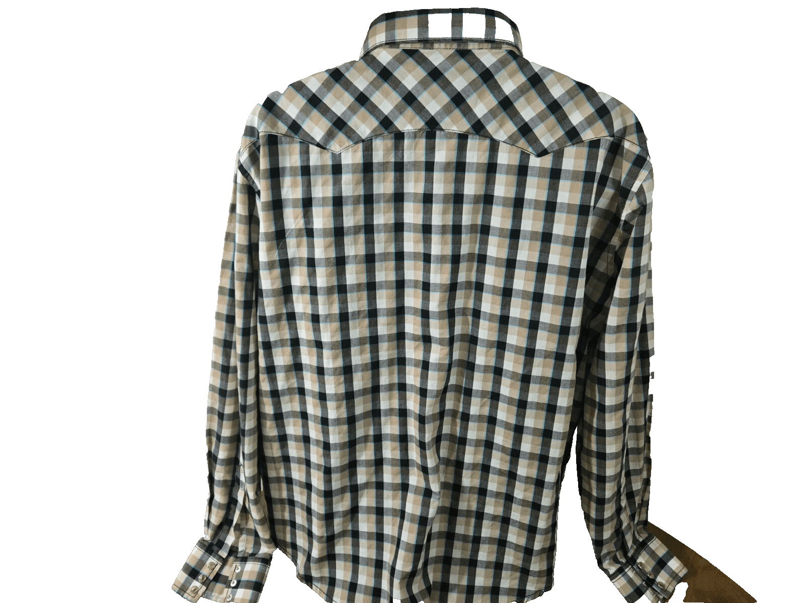 WRANGLER Western Shirt Pearl Snap Long Sleeve Button Up Men's Size 2XL Checkered - Thumbnail 3