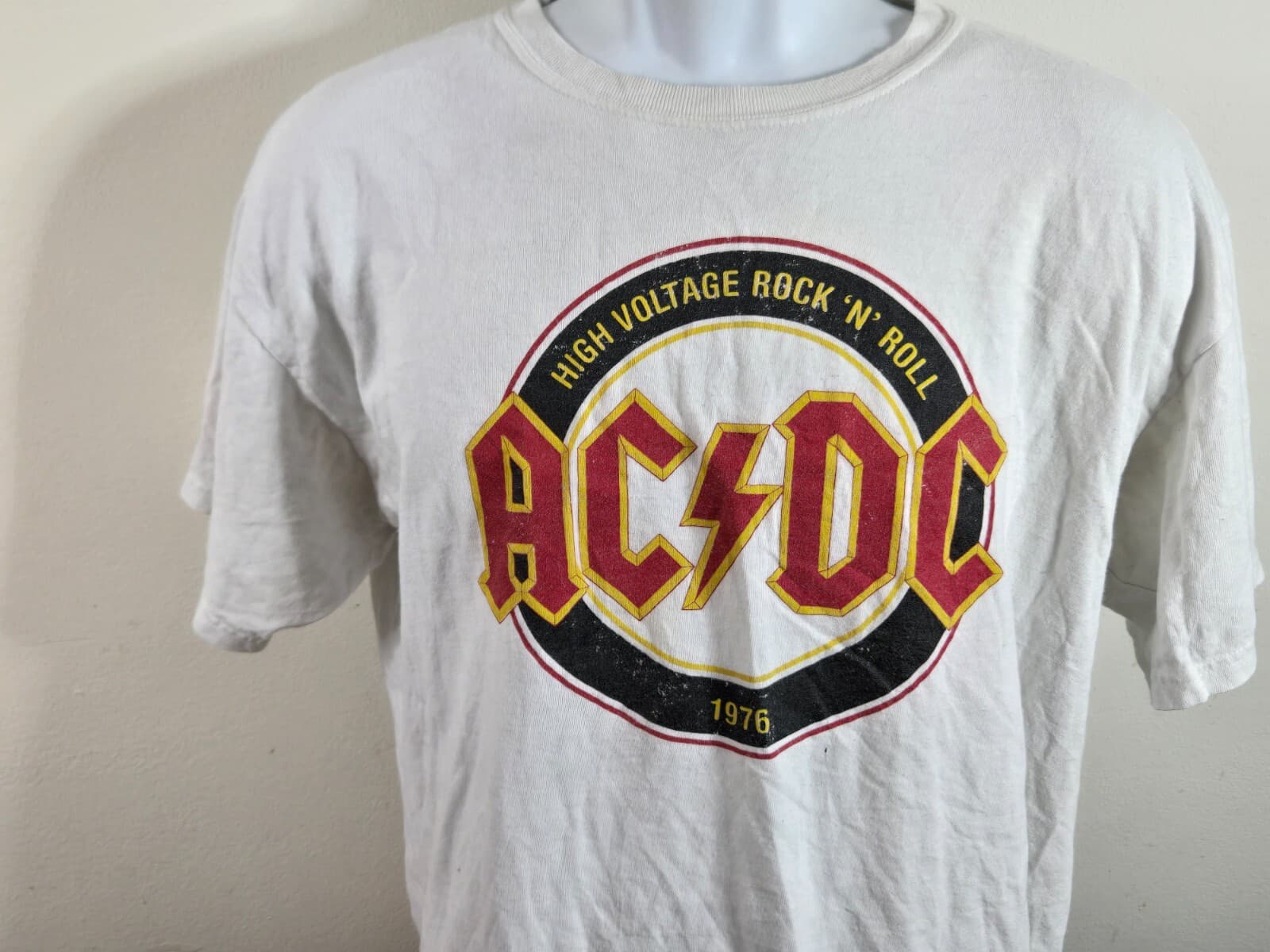 Black & White Cut Tag AC/DC High Voltage 1976 Tee Shirt - Thumbnail 2