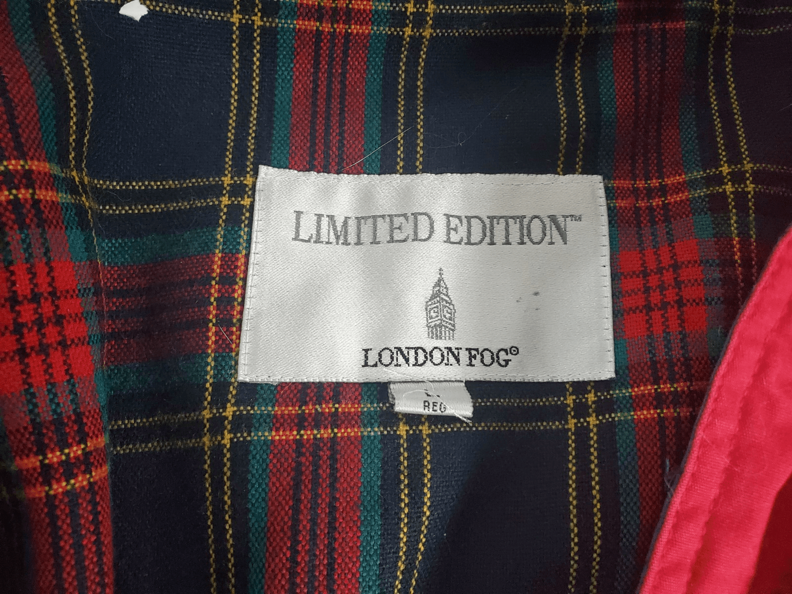 London Fog Vintage Red Jacket Waist Cinch Detachable Hood Zip Up Women's Size L - Thumbnail 3