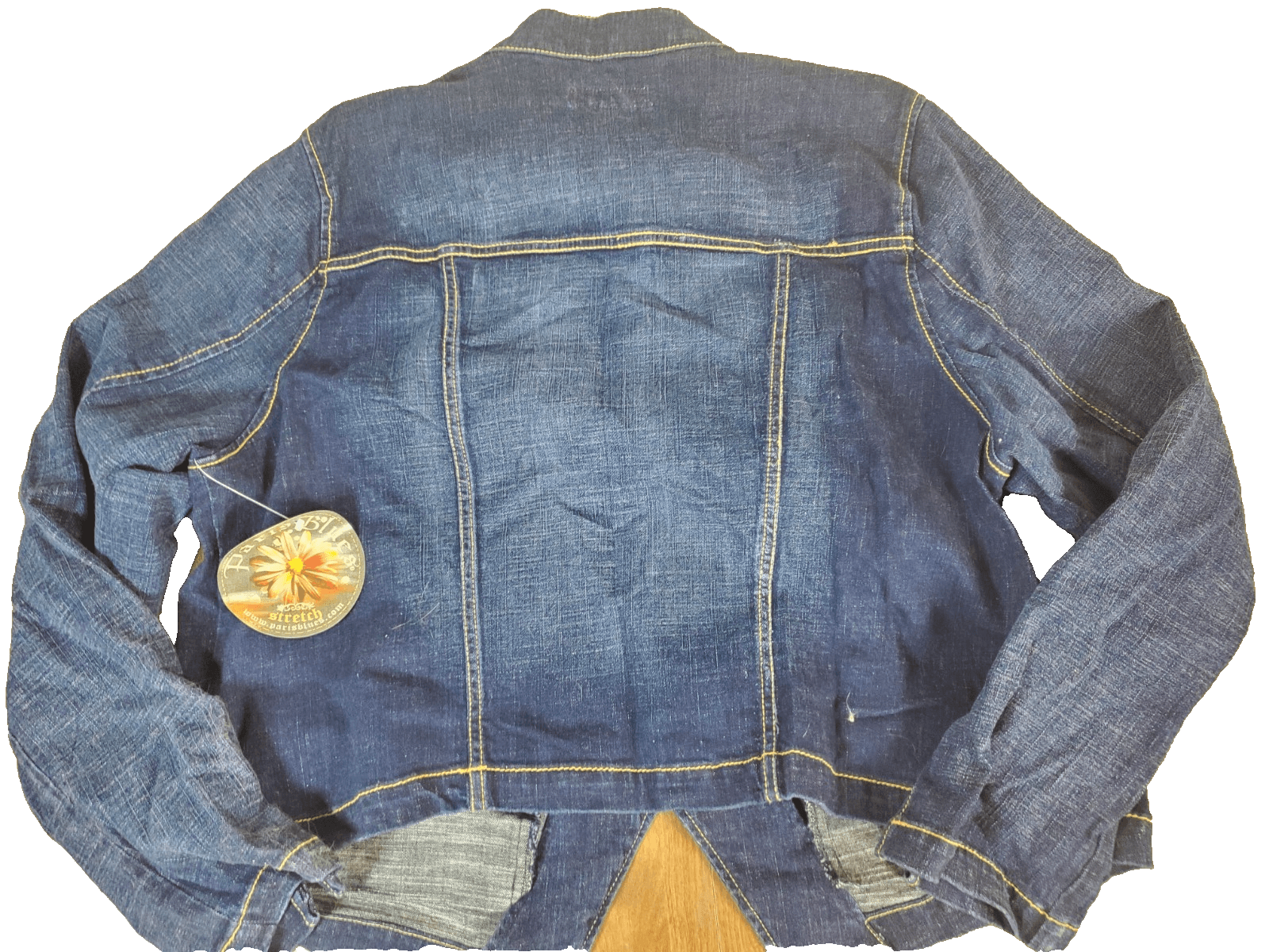 Paris Blues Womens Size 3 Dark Wash Denim Jacket Tagged Torrid Gold Stitching - Thumbnail 5