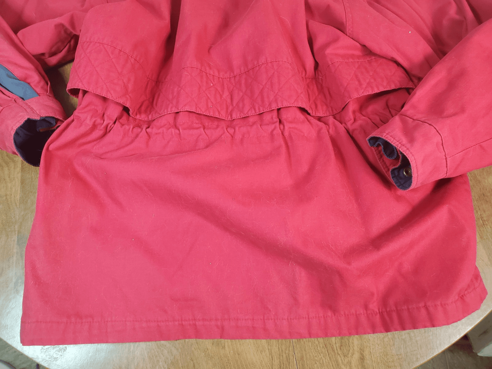 London Fog Vintage Red Jacket Waist Cinch Detachable Hood Zip Up Women's Size L - Thumbnail 6