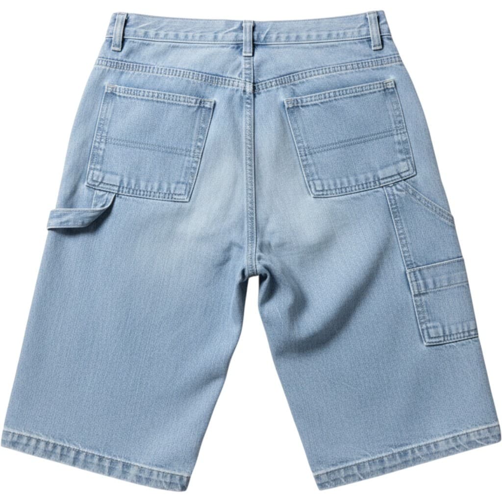 Faded Glory Carpenter Denim Shorts Light Wash Blue Cotton Size 14R 128681 - Thumbnail 2