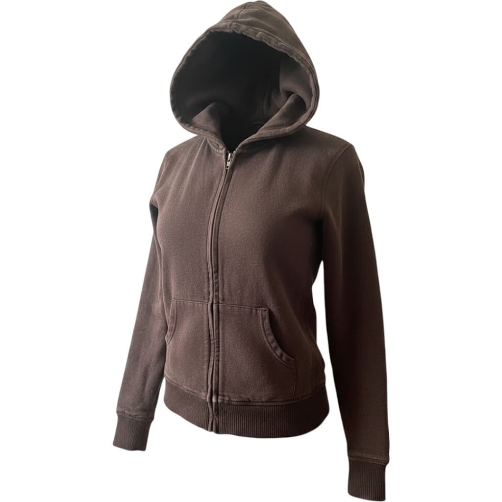 Freedom 2 Be Womens Brown Sherpa Lined Hooded Sweatshirt American Vintage Large - Thumbnail 3