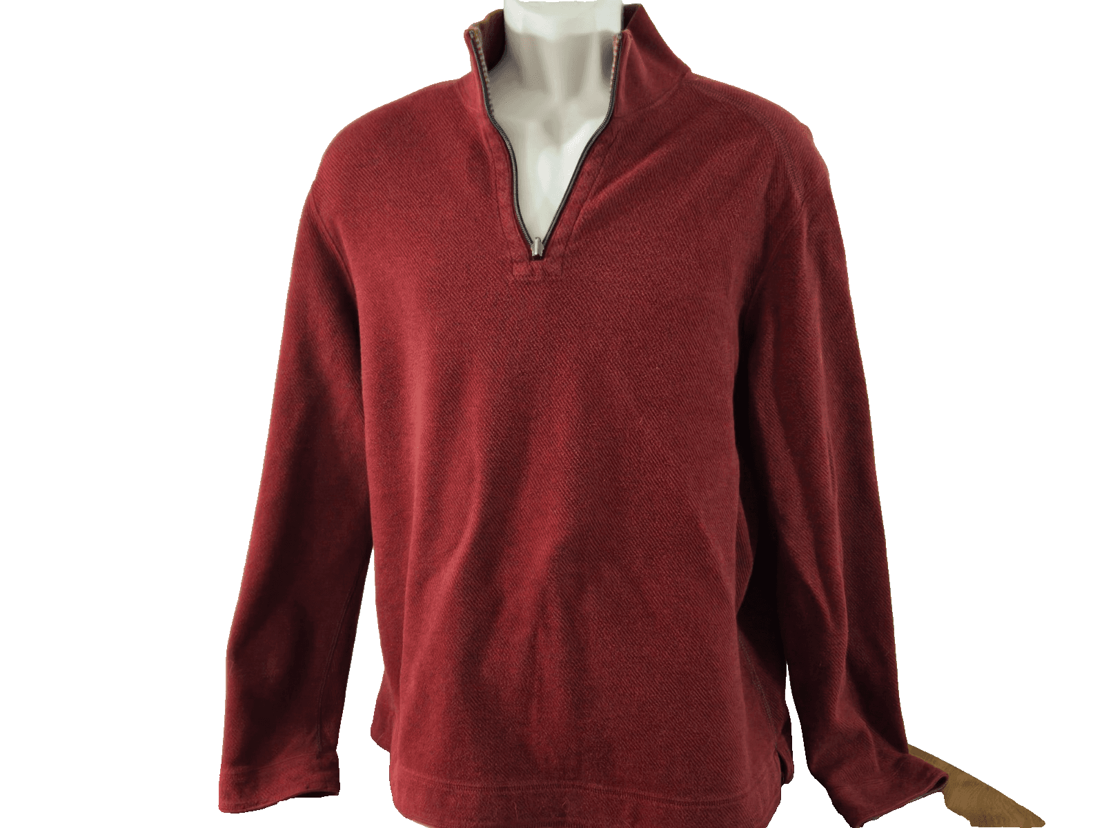 Tommy Bahama Men Pullover Shirt Mens Large 3/4 Zip Long Sleeve Maroon Logo