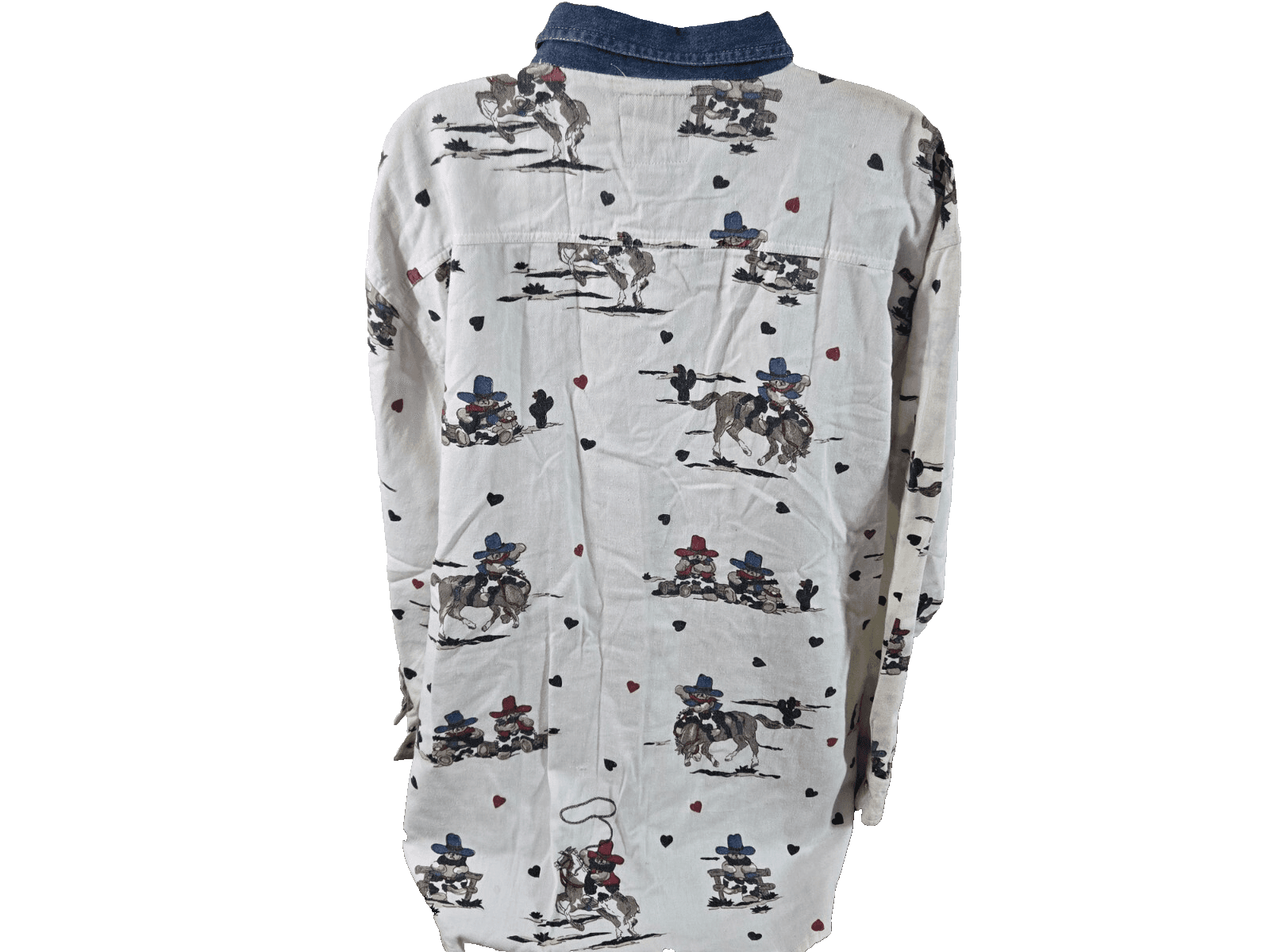 Quizz New York Plus Vintage Long Sleeved Shirt Size 20 Western Bears Ponies - Thumbnail 3