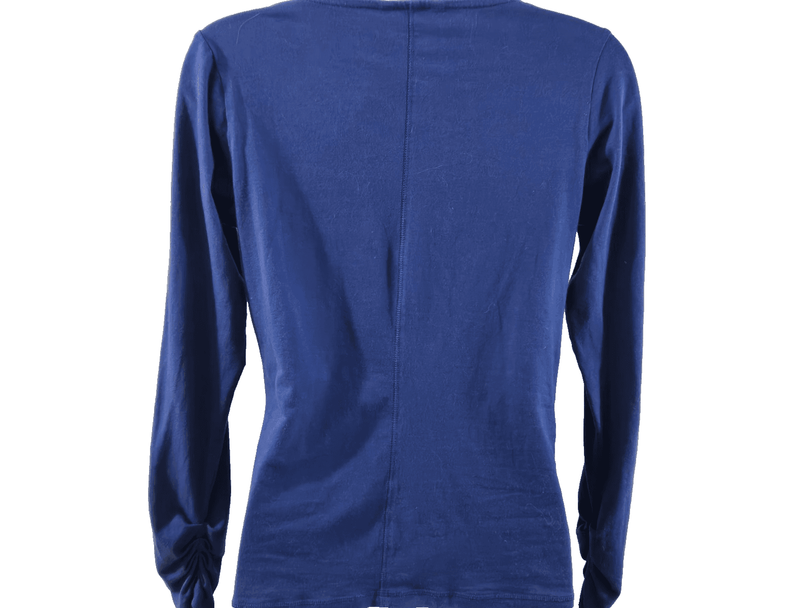 Cabi Size M Royal Blue Scrunched Front And Sleeves V Neck Cotton Blend - Thumbnail 3