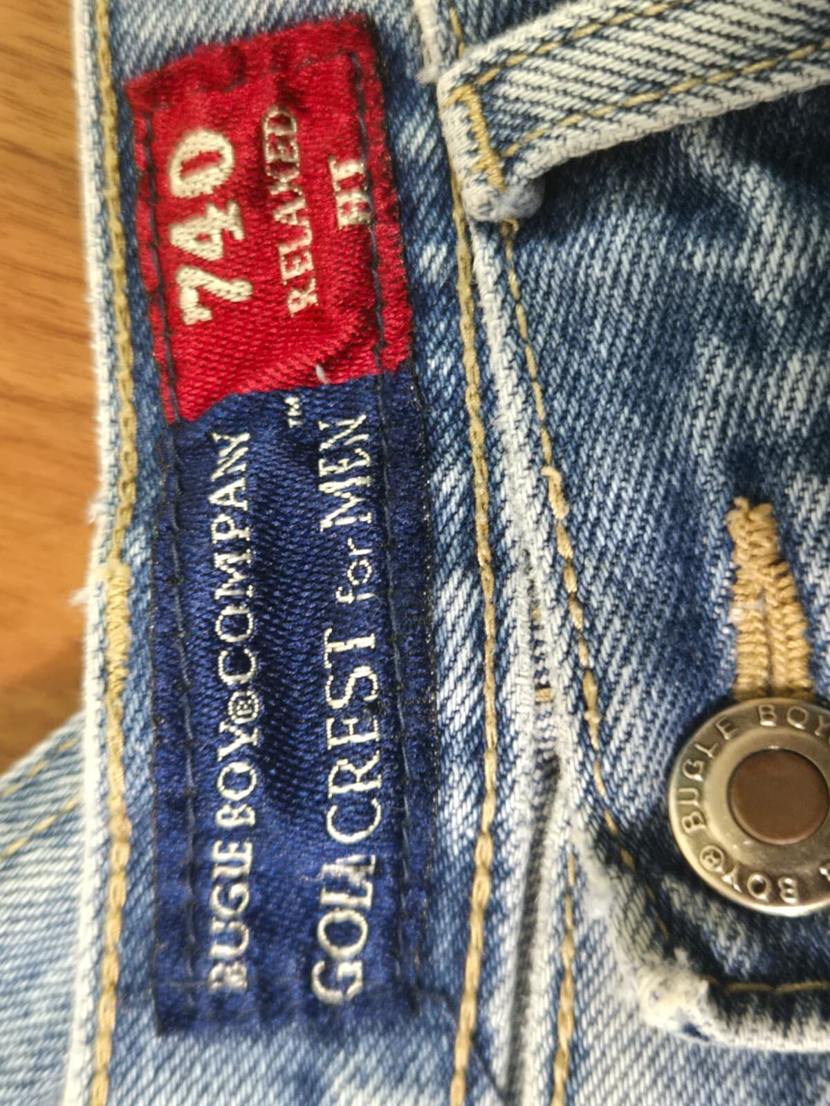 Bugle Boy Jeans Mens Size 32 X 30.5 Tapered Leg Light Blue Wash Vintage 90s Y2K - Thumbnail 9