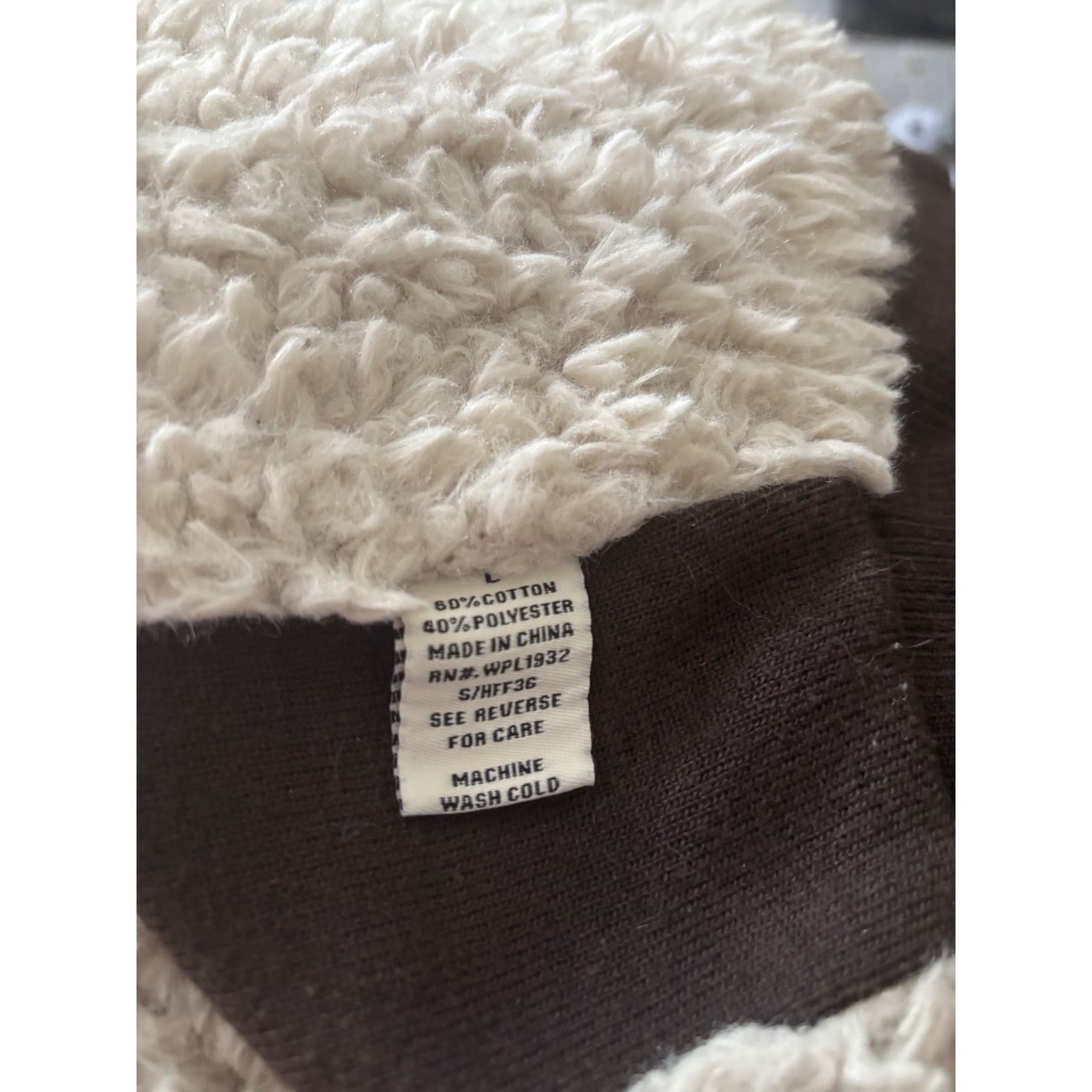 Freedom 2 Be Womens Brown Sherpa Lined Hooded Sweatshirt American Vintage Large - Thumbnail 5