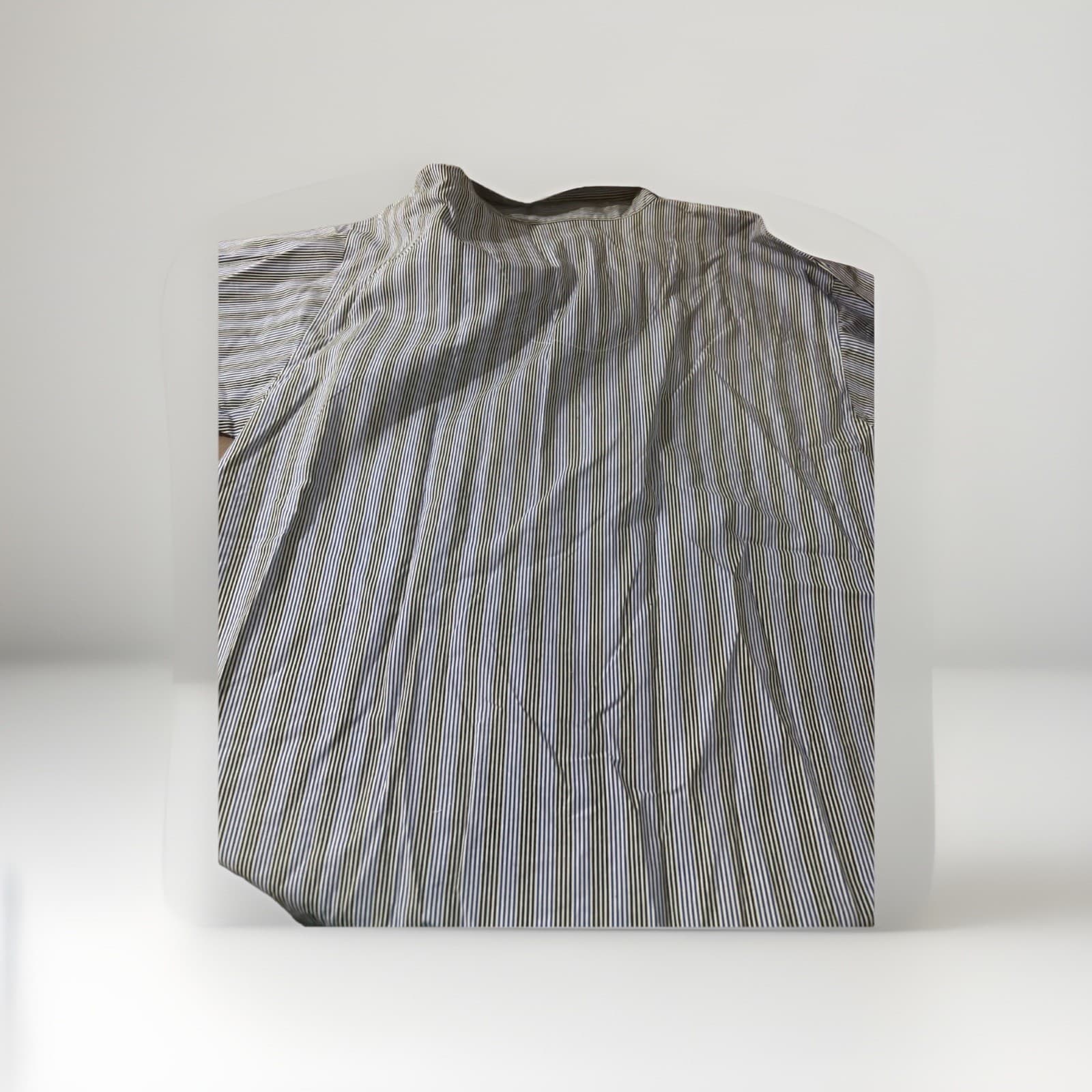 Nautica Sleepwear Men's Blue White Stripe Vintage Night Shirt Size XL Button - Thumbnail 4