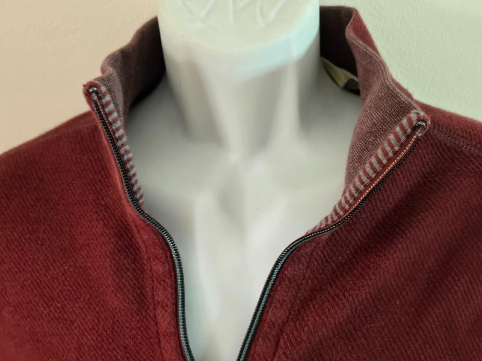Tommy Bahama Men Pullover Shirt Mens Large 3/4 Zip Long Sleeve Maroon Logo - Thumbnail 5