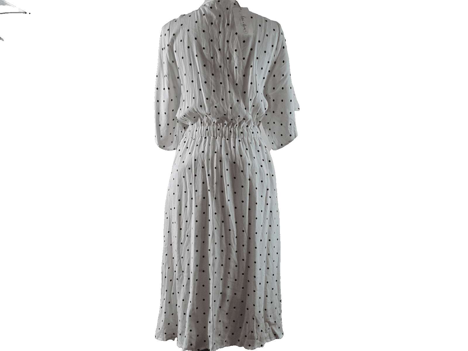 Olivaceous Maxi Dress Women Small Black White Polka Dot Size S Front Tie - Thumbnail 4