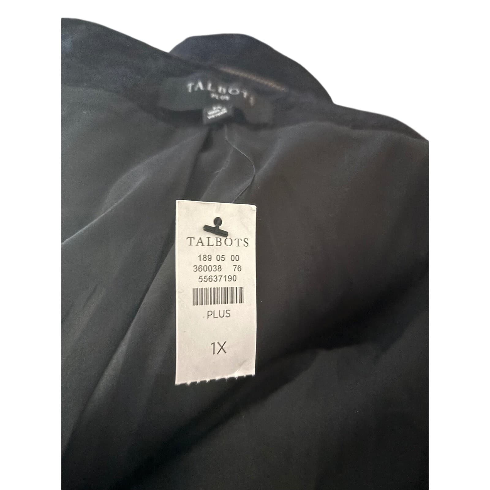 Talbots Plus Womens 1X Black Collarless Zip Front Wool Blend Coat New NWT - Thumbnail 5
