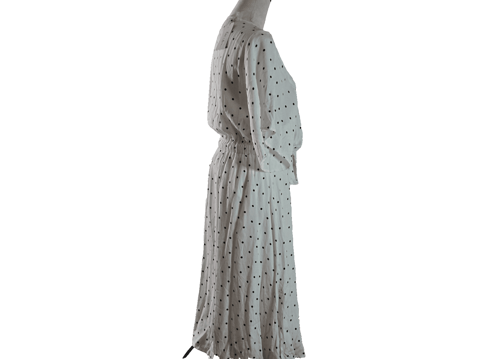 Olivaceous Maxi Dress Women Small Black White Polka Dot Size S Front Tie - Thumbnail 9