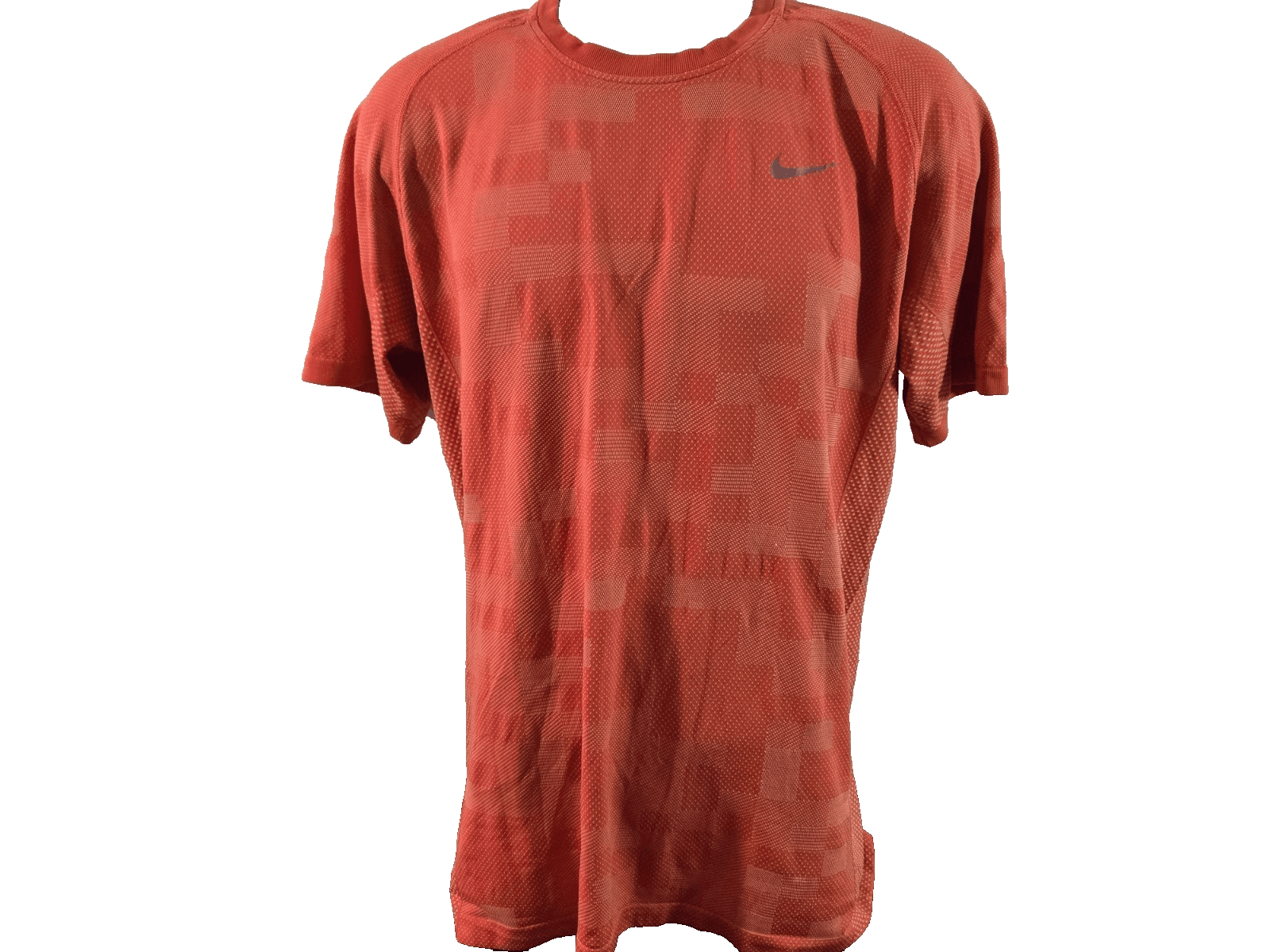 Nike Shirt Mens Large Dri Fit Crew Short Sleeve Pullover Athletic Stretch Orange
