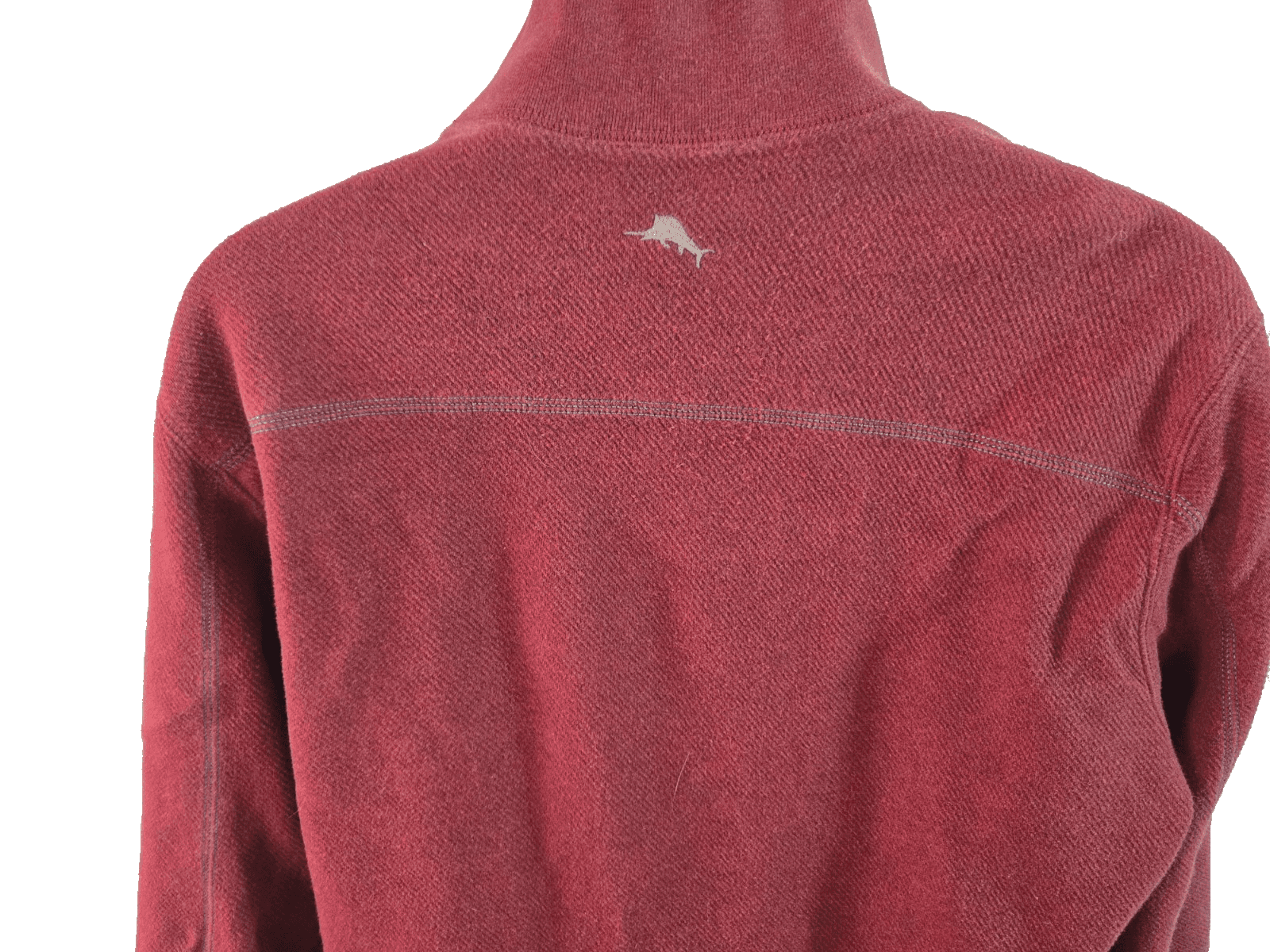 Tommy Bahama Men Pullover Shirt Mens Large 3/4 Zip Long Sleeve Maroon Logo - Thumbnail 2
