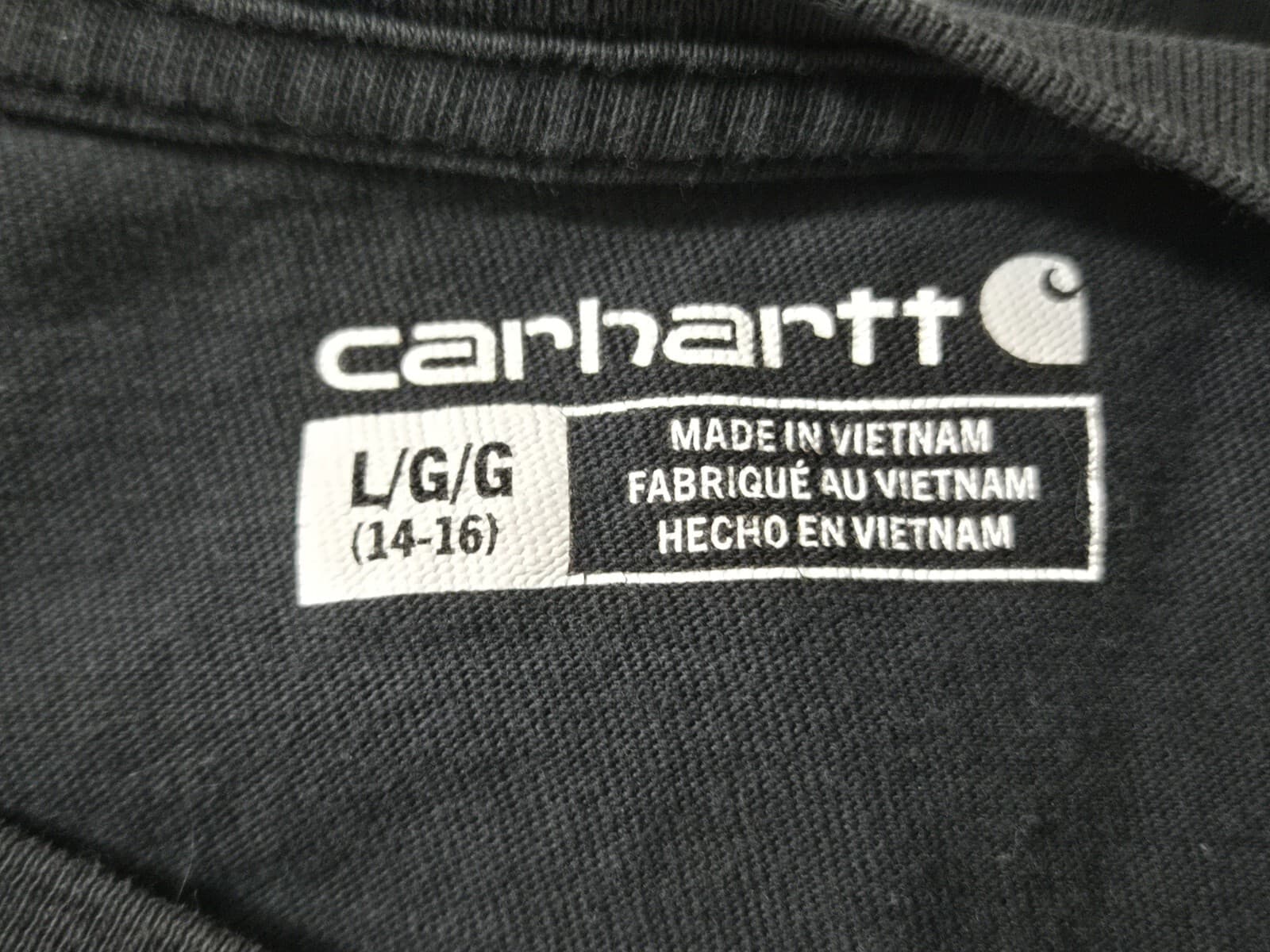 Carhartt T Shirt Youth Kids Large Black Long Sleeve Classic Casual Graphic - Thumbnail 4