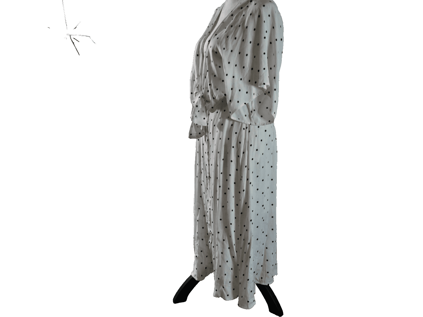 Olivaceous Maxi Dress Women Small Black White Polka Dot Size S Front Tie - Thumbnail 8